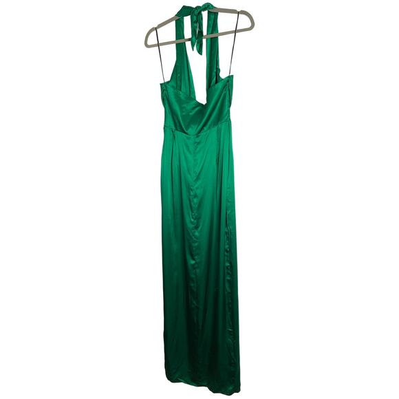 Amanda Uprichard Mezcal 100% Silk Halter Gown Party Formal Hoco Prom Classy XS - Picture 9 of 12